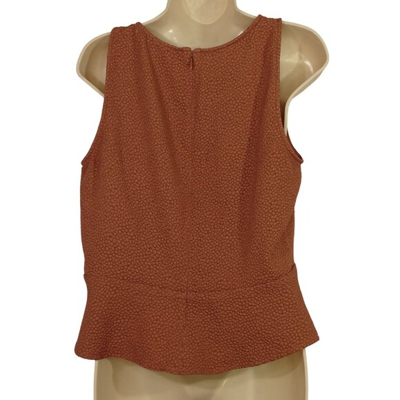 Express Mauve Textured V-Neck Sleeveless Peplum Top Women Size L Zip Closure - Picture 4 of 12